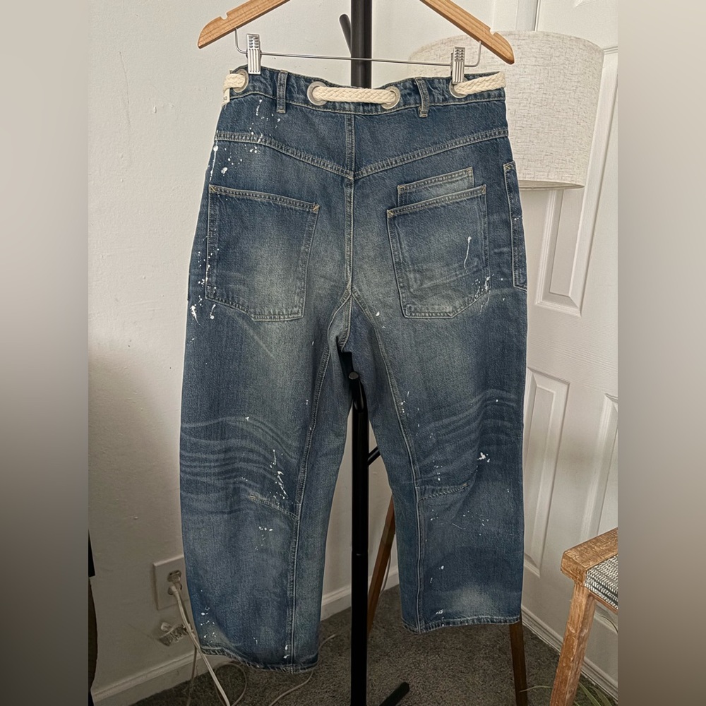 We The Free Blue Distressed Wide Leg Jeans - Picture 11 of 12